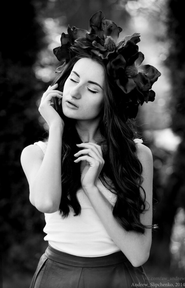 Flowers, Girls, Hands, Beauty, B/w