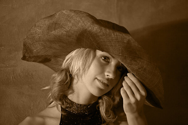 Hat, Lady, Beauty, Portrait, Lip, Headgear, Fashion accessory, Eye