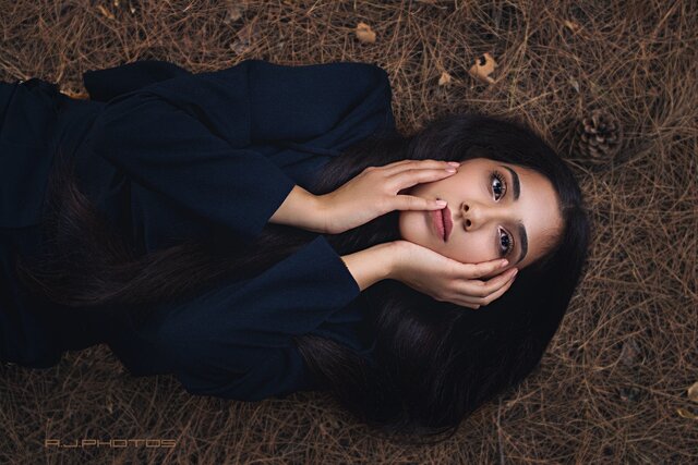 Beauty, Lady, Grass, Black hair, Model, Long hair