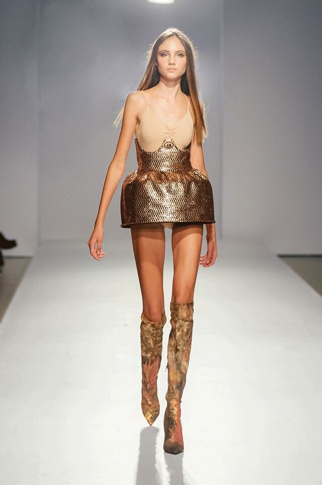 Mbkfd, Model, Gold, Dress, Legs, Longlegs