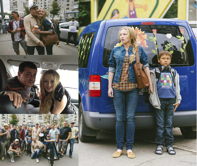 на съемках сериала "Ищу жену с ребенком"