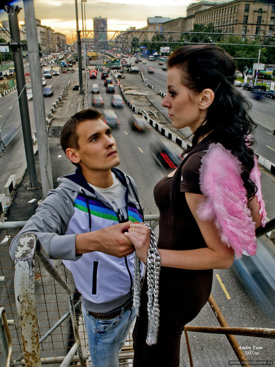 встреча с ангелом,  жанр,  образ,  над городом,  беседа,  модель Юлия Волошина и Николай,  лавстори,  Lovestory