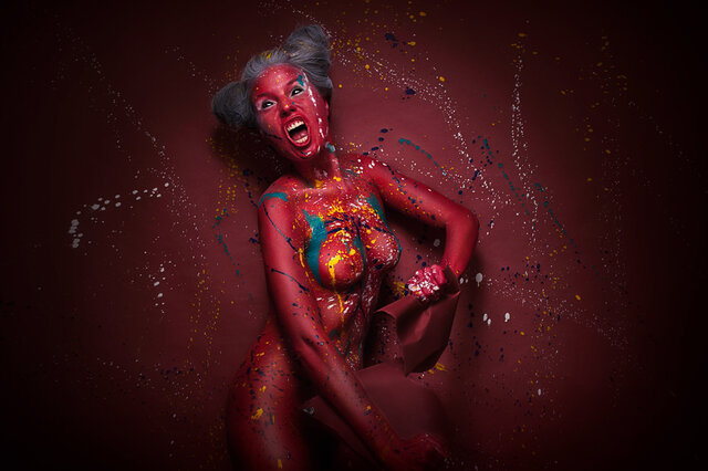 Bodyart, Body Art, Red, Demon, Red Demon