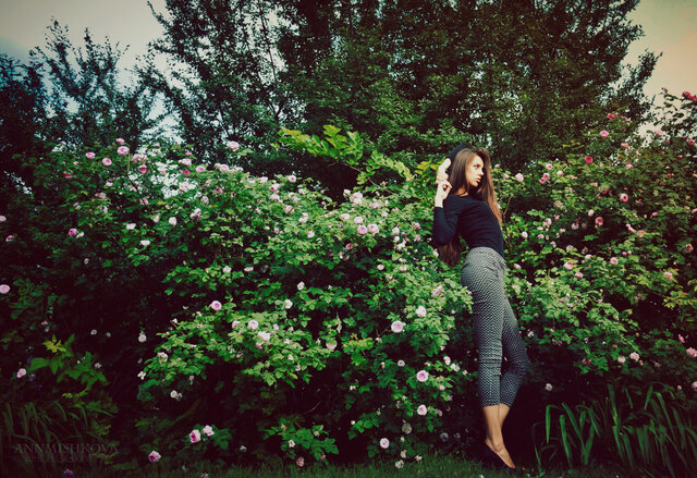Brunette, Lady, Girl, Blossom, Flowers, Beauty