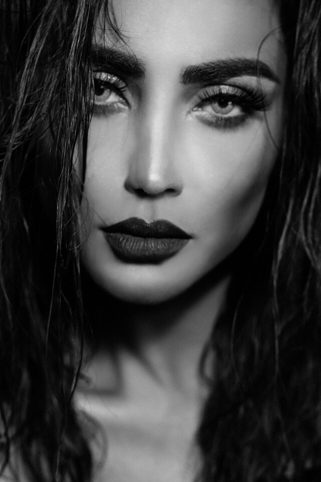 Face, Lip, Eyebrow, Black, Beauty, Black-and-white, Eye