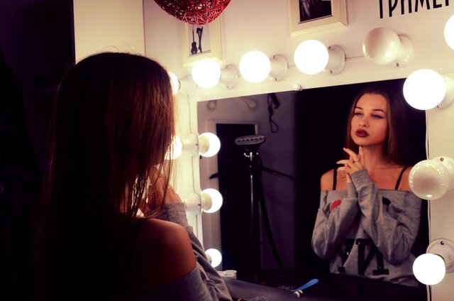 Beauty, Girl, Mirror, Color, Fashion