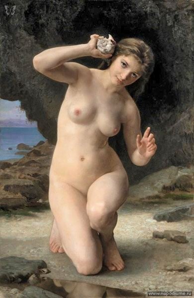 William Bouguereau,  FEMME AU COQUILLAGE