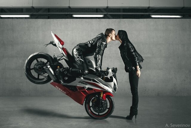 Kiss Motorcycle Bike Поцелуй мотоцикл байк Trick Yamaha Tricks трюк Sportbike трюки спортбайк Ямаха
