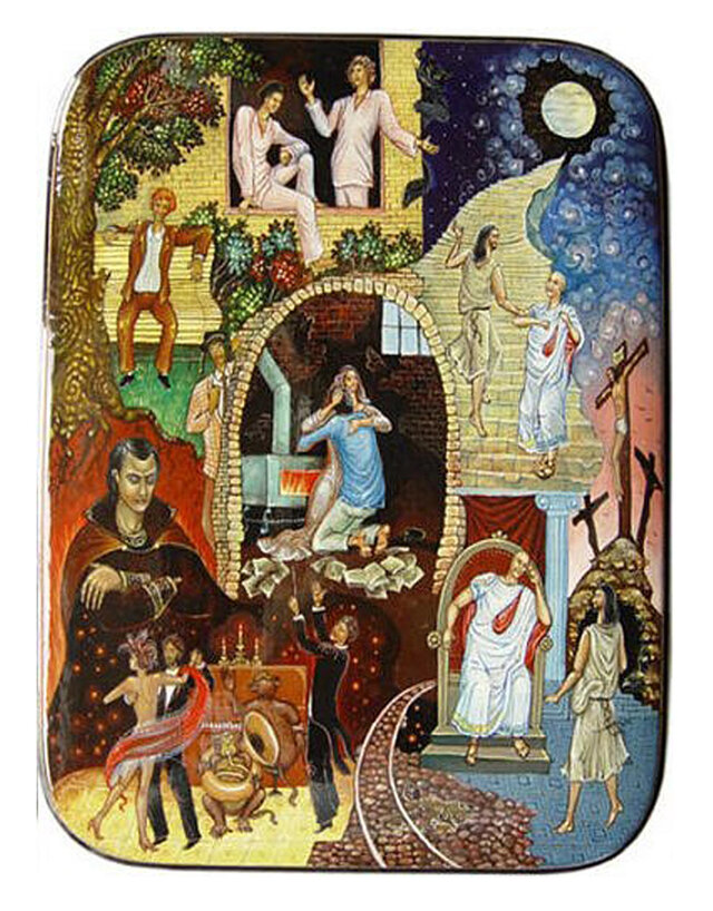 "Мастер и Маргарита" (шкатулка, 20х30 см, Мстёра, 2005)