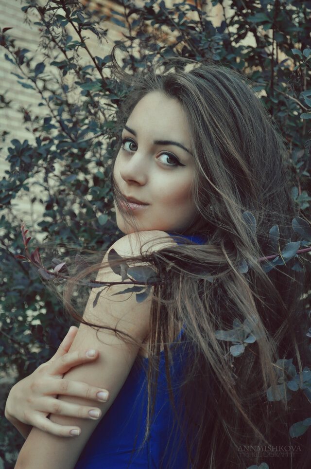 Brunette, Lady, Girl, Blossom, Flowers, Beauty