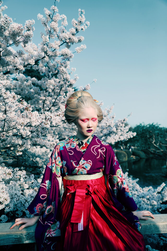 Helen, Froloe, Japan, Tokyo, Geisha, Fashion, Kimono, Sakura, Spring