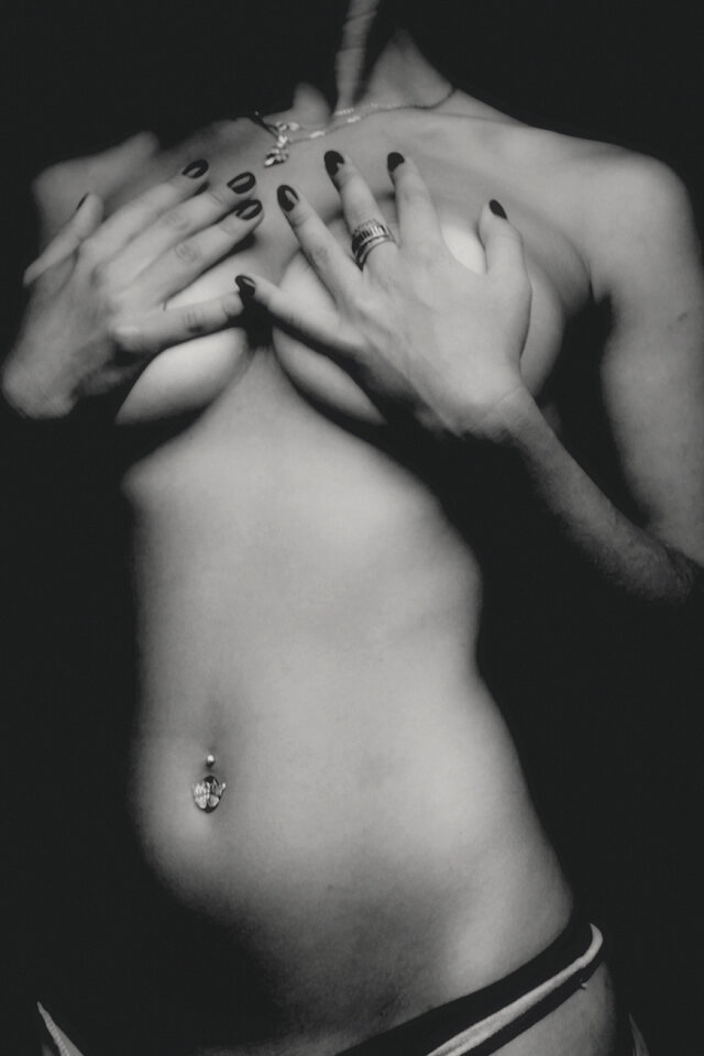 Girl, Nude, Black